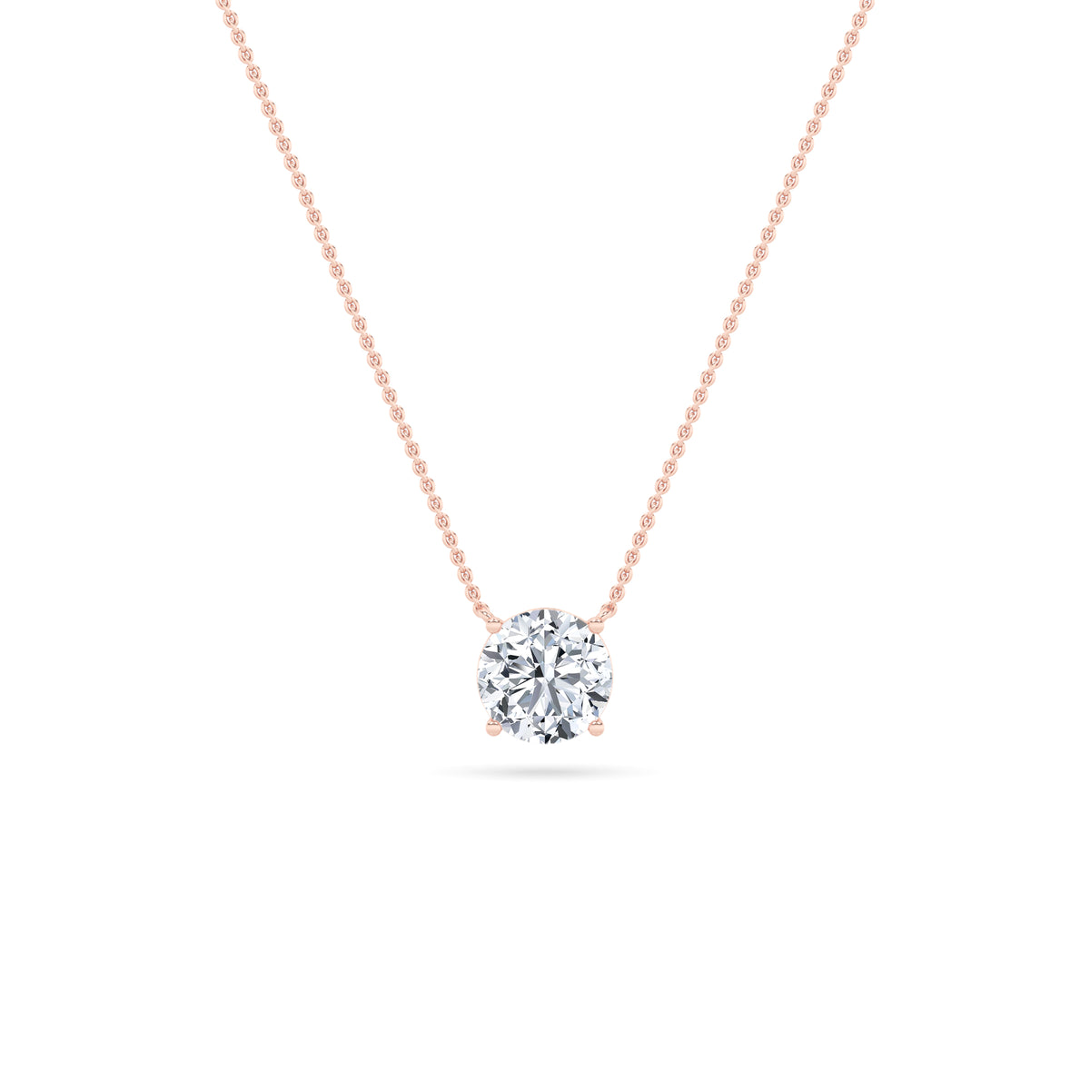 0.25Cttw Round Shaped Lab Grown Diamond (G/VS) Solitaire Necklace in 14K Gold
