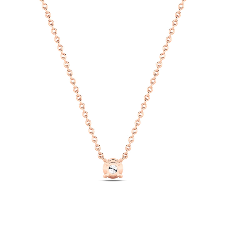 0.25Cttw Round Shaped Lab Grown Diamond (G/VS) Solitaire Necklace in 14K Gold
