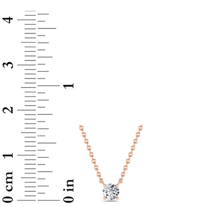 0.25Cttw Round Shaped Lab Grown Diamond (G/VS) Solitaire Necklace in 14K Gold