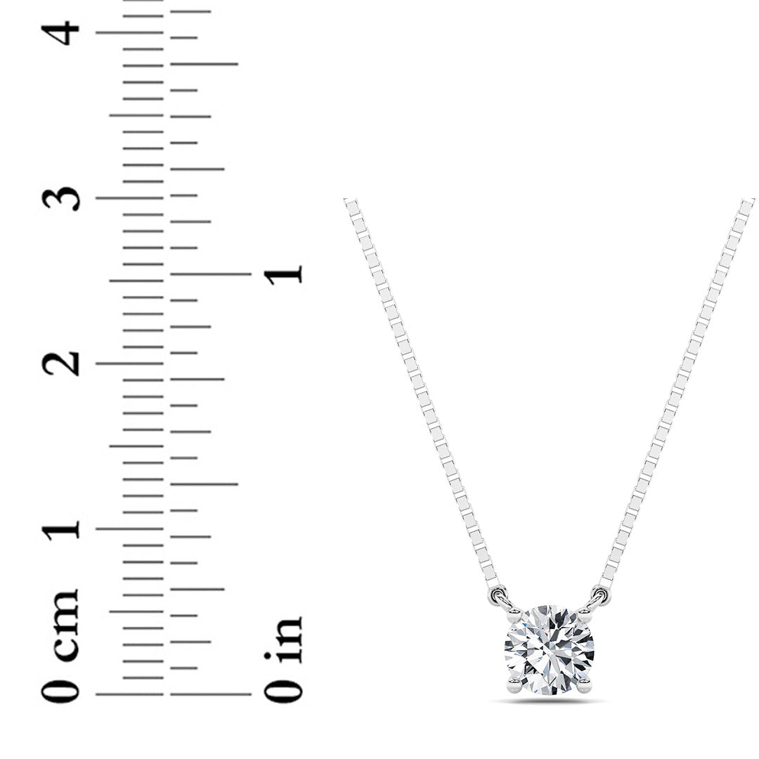 0.5Cttw Round Shaped Lab Grown Diamond (G/VS) Necklace in 14K Gold
