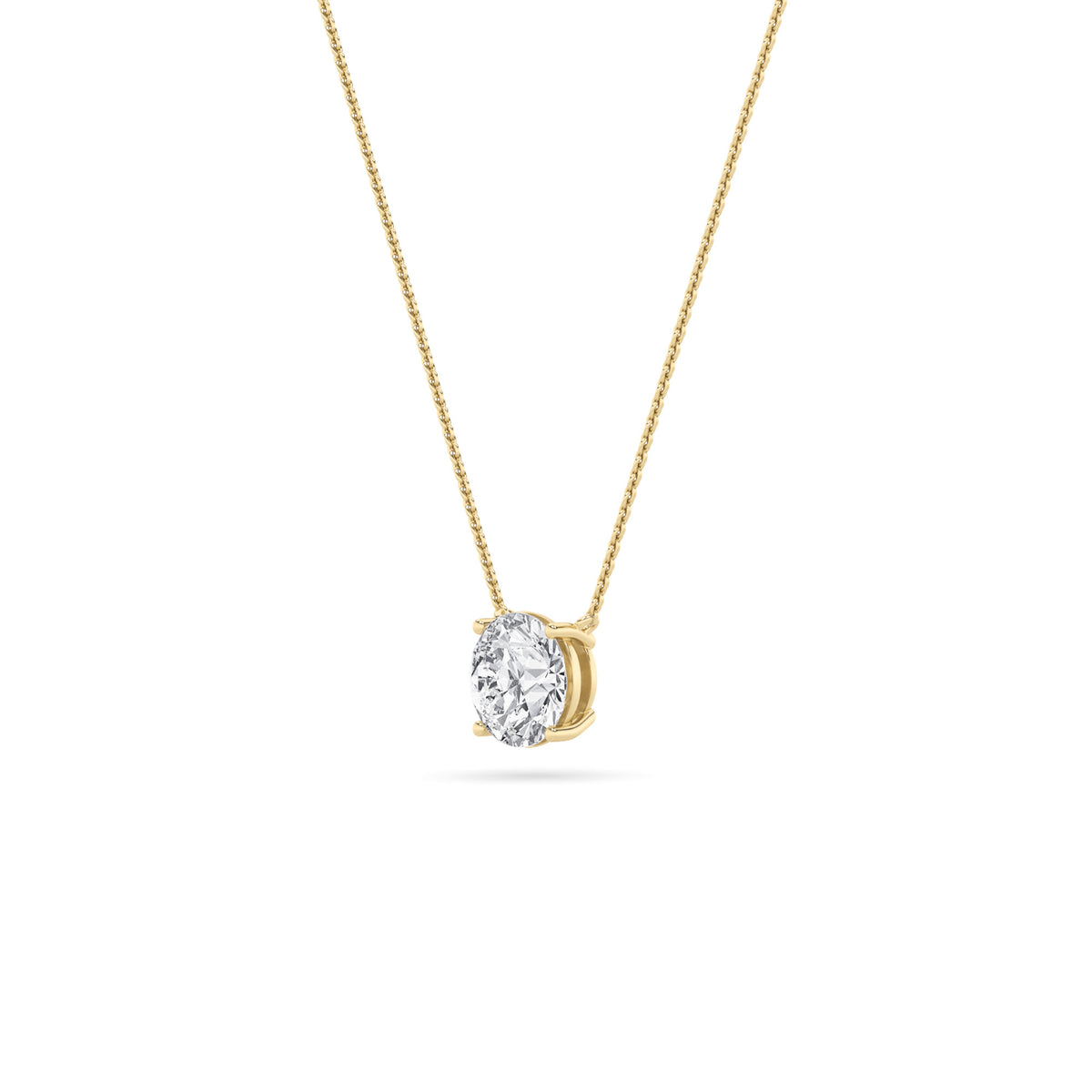 0.5Cttw Round Shaped Lab Grown Diamond (F/VS) Necklace in 14K Gold