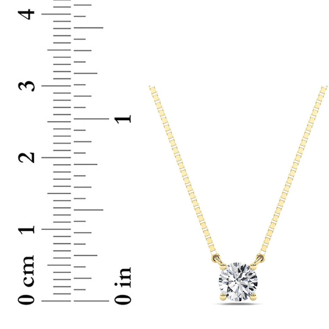 0.5Cttw Round Shaped Lab Grown Diamond (F/VS) Necklace in 14K Gold