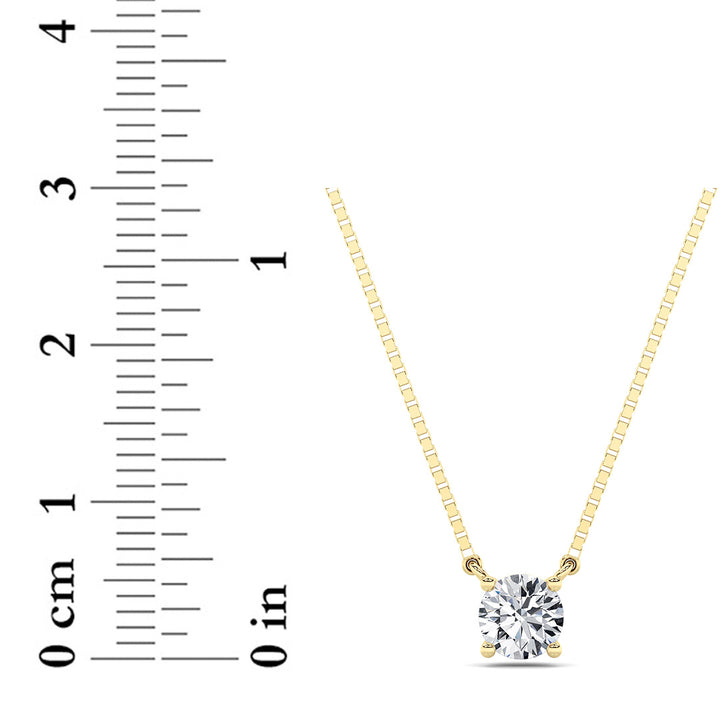 0.5Cttw Round Shaped Lab Grown Diamond (F/VS) Necklace in 14K Gold