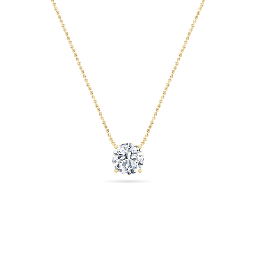 0.5Cttw Round Shaped Lab Grown Diamond (G/VS) Necklace in 14K Gold