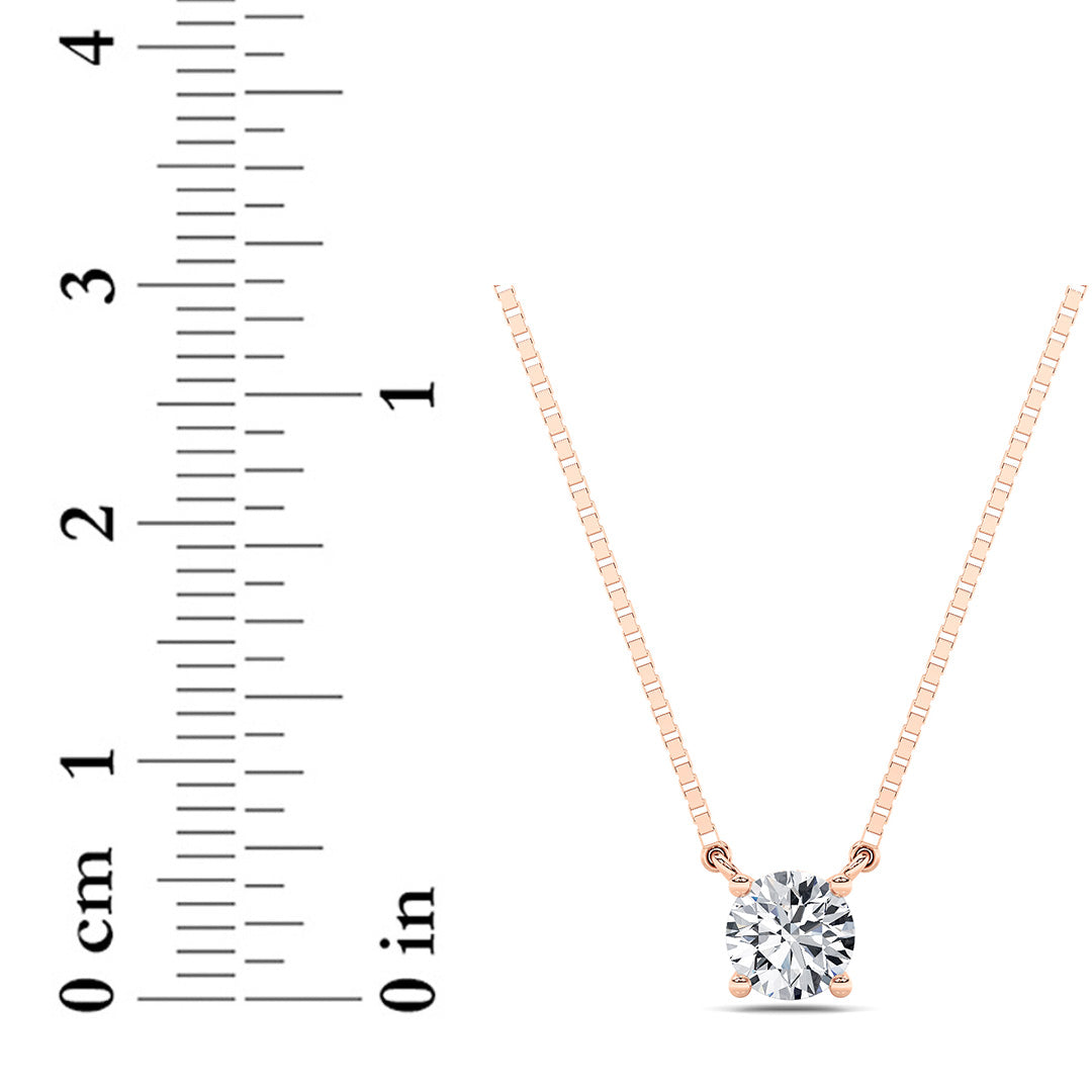 0.5Cttw Round Shaped Lab Grown Diamond (G/VS) Necklace in 14K Gold