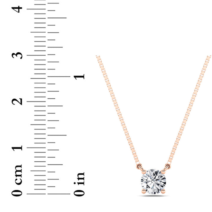 0.5Cttw Round Shaped Lab Grown Diamond (G/VS) Necklace in 14K Gold