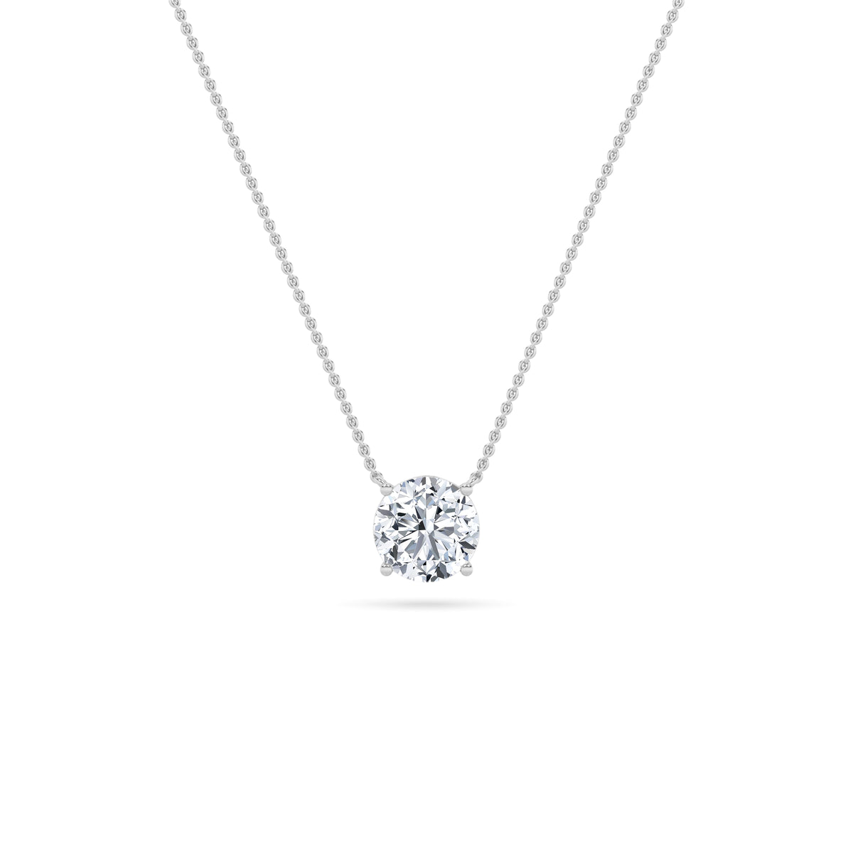 0.75Cttw Round Shaped Lab Grown Diamond (F/VS) Solitaire Necklace in 14K Gold