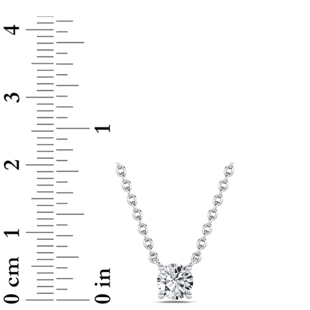 0.75Cttw Round Shaped Lab Grown Diamond (G/VS) Solitaire Necklace in 14K Gold