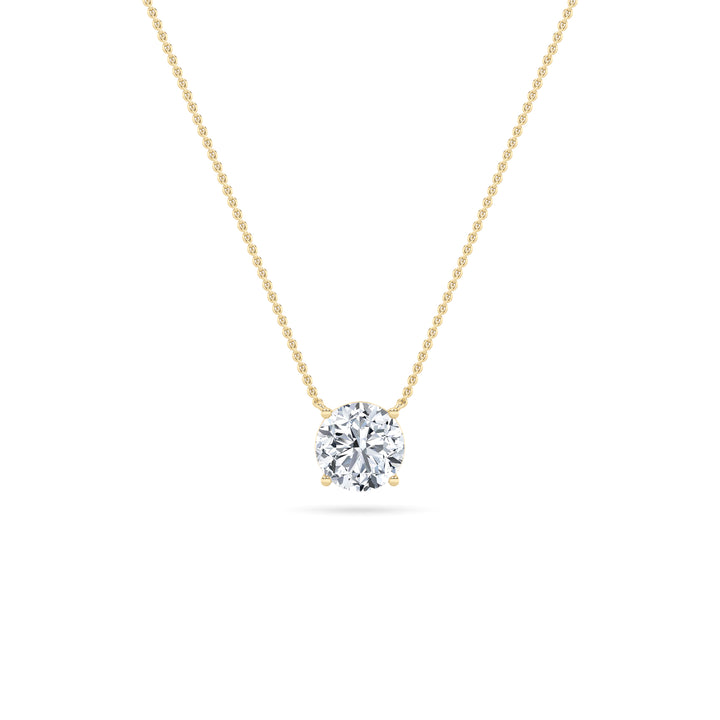 0.75Cttw Round Shaped Lab Grown Diamond (F/VS) Solitaire Necklace in 14K Gold