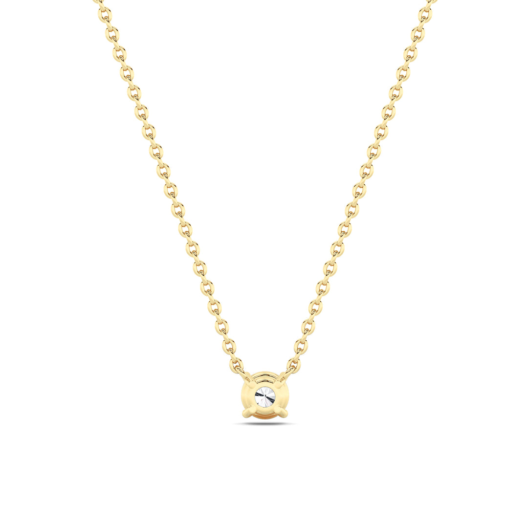 0.75Cttw Round Shaped Lab Grown Diamond (F/VS) Solitaire Necklace in 14K Gold