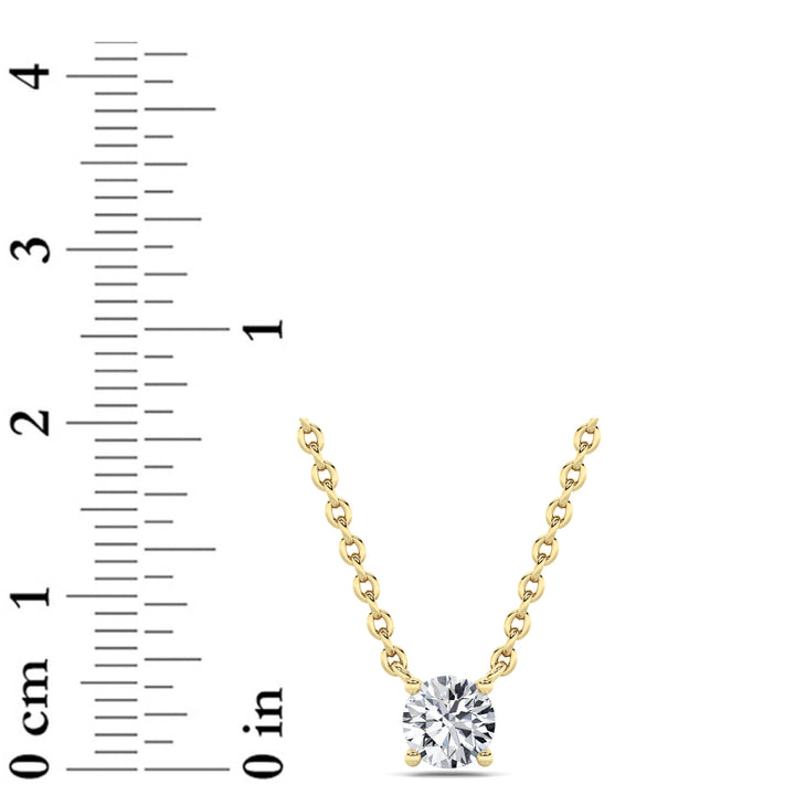 0.75Cttw Round Shaped Lab Grown Diamond (G/VS) Solitaire Necklace in 14K Gold