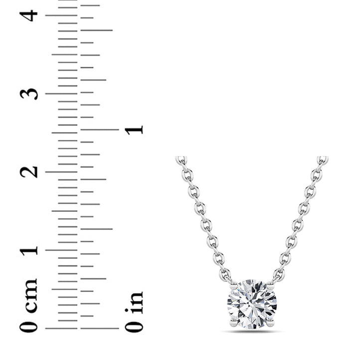 1Cttw Round Shaped Lab Grown Diamond (F/VS) Solitaire Necklace in 14K Gold