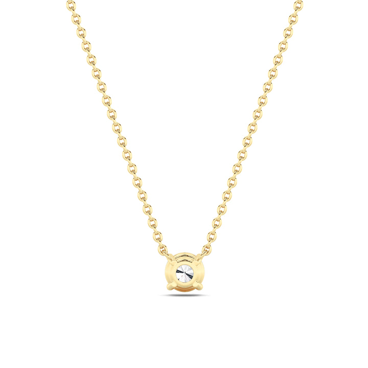 1Cttw Round Shaped Lab Grown Diamond (G/VS) Solitaire Necklace in 14K Gold