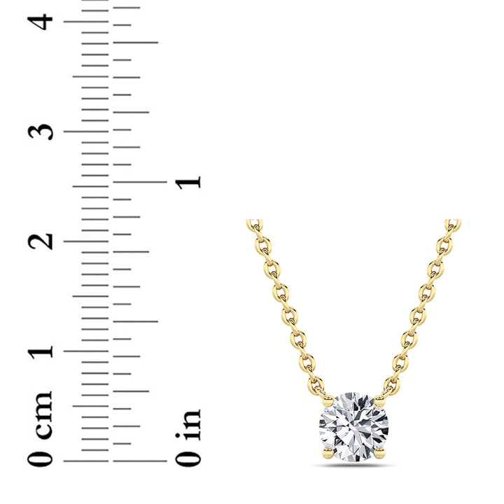 1Cttw Round Shaped Lab Grown Diamond (G/VS) Solitaire Necklace in 14K Gold