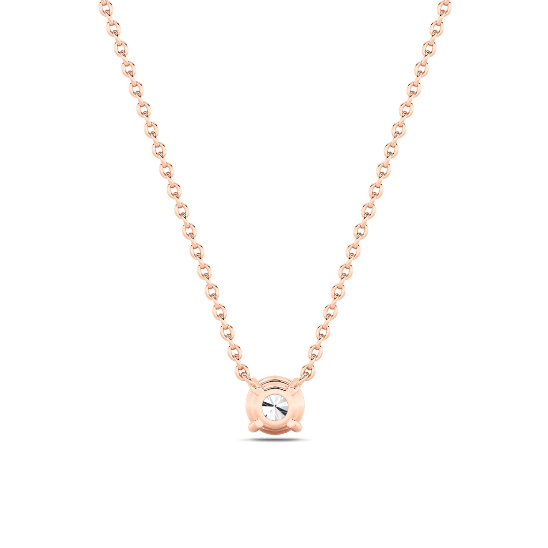 1Cttw Round Shaped Lab Grown Diamond (F/VS) Solitaire Necklace in 14K Gold