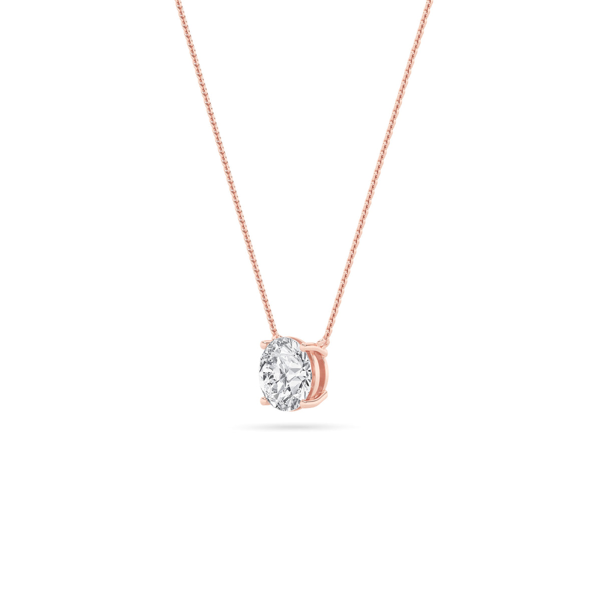 1.5Cttw Round Shaped Lab Grown Diamond (G/VS)  Necklace in 14K Gold