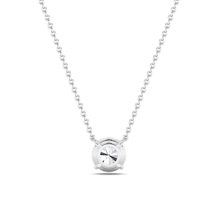 2Cttw Round Shaped Lab Grown Diamond (F/VS) Solitaire Necklace in 14K Gold