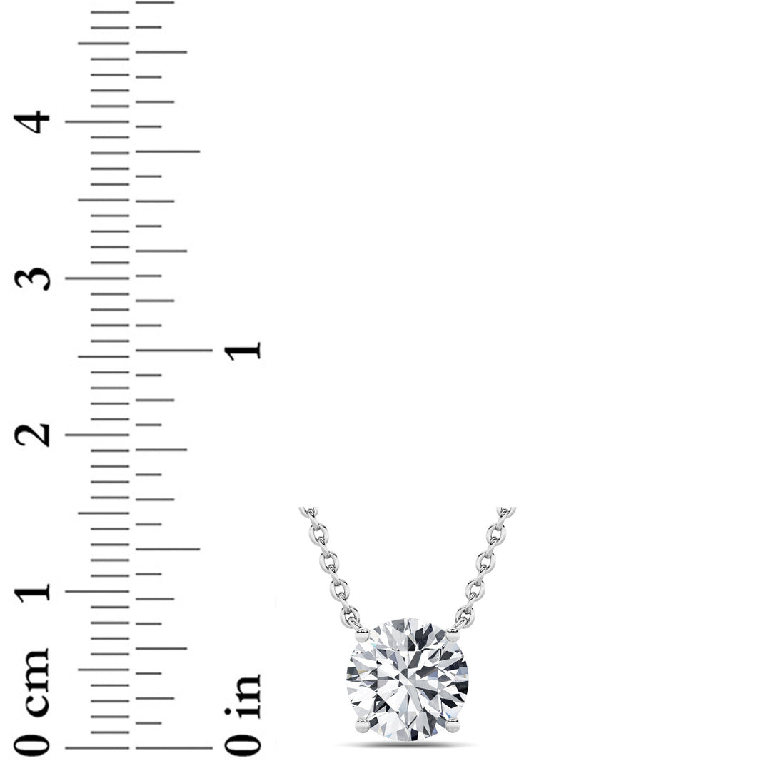 2Cttw Round Shaped Lab Grown Diamond (G/VS) Solitaire Necklace in 14K Gold