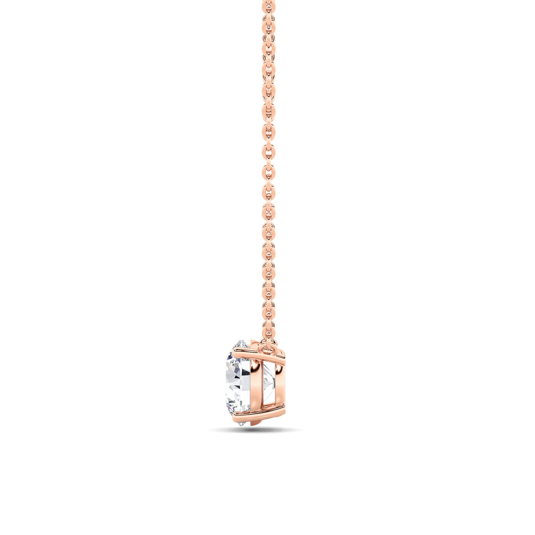 2Cttw Round Shaped Lab Grown Diamond (G/VS) Solitaire Necklace in 14K Gold
