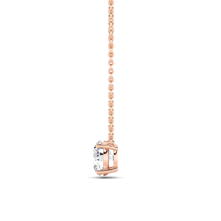 2Cttw Round Shaped Lab Grown Diamond (G/VS) Solitaire Necklace in 14K Gold