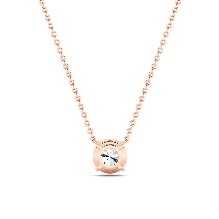 2Cttw Round Shaped Lab Grown Diamond (G/VS) Solitaire Necklace in 14K Gold