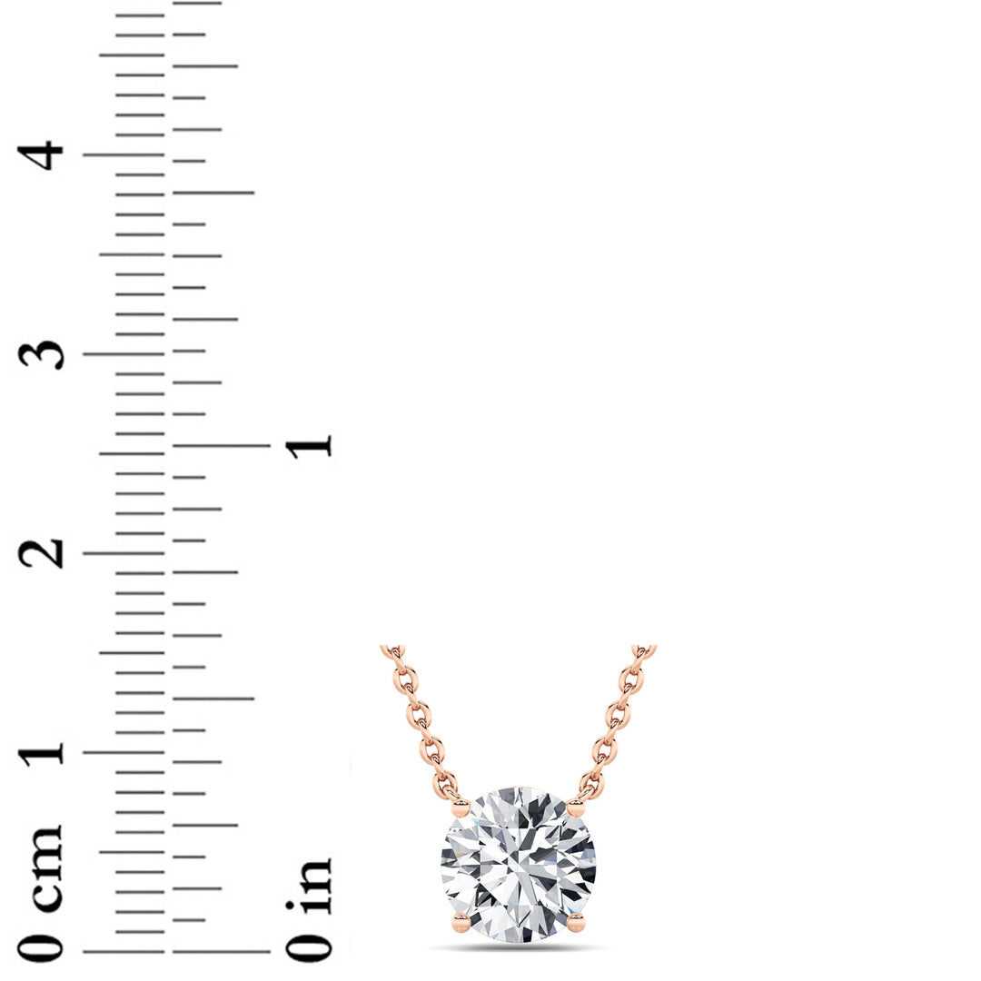 2Cttw Round Shaped Lab Grown Diamond (G/VS) Solitaire Necklace in 14K Gold