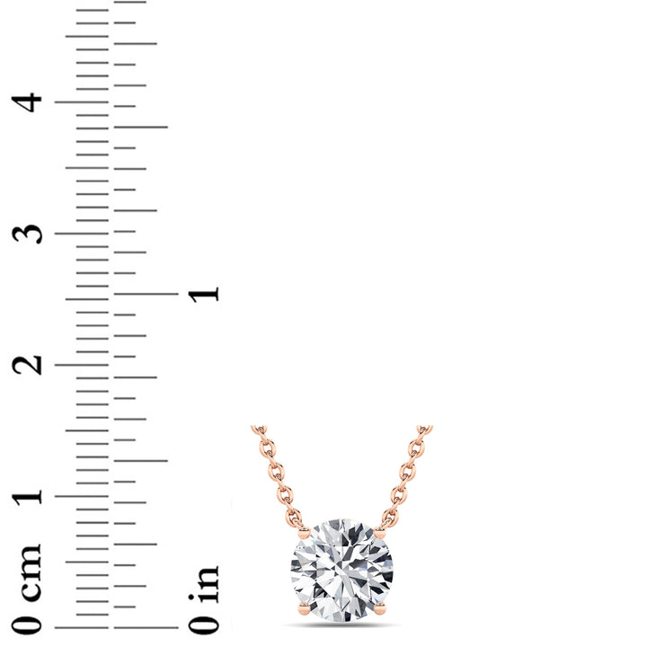 2Cttw Round Shaped Lab Grown Diamond (G/VS) Solitaire Necklace in 14K Gold