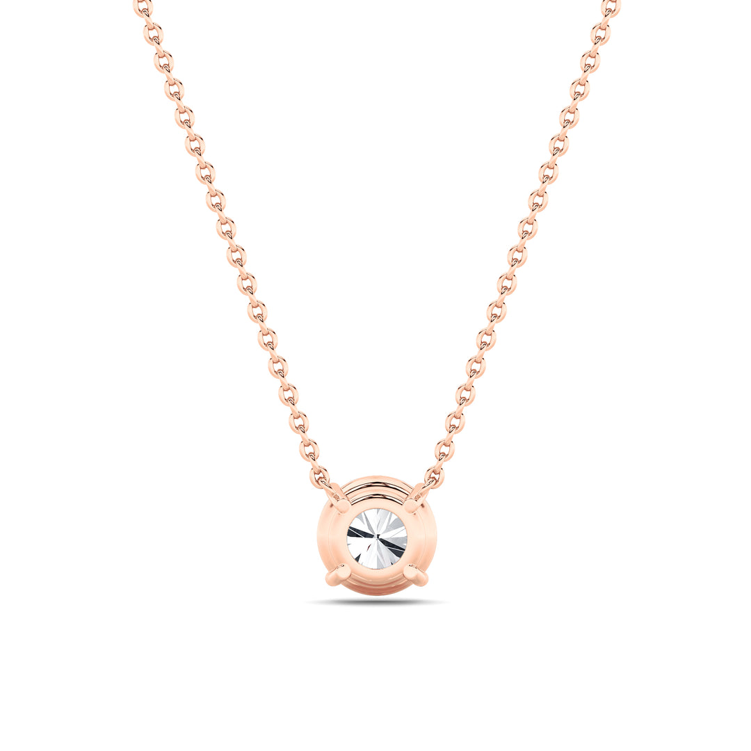 3Cttw Round Shaped Lab Grown Diamond (G/VS) Solitaire Necklace in 14K Gold