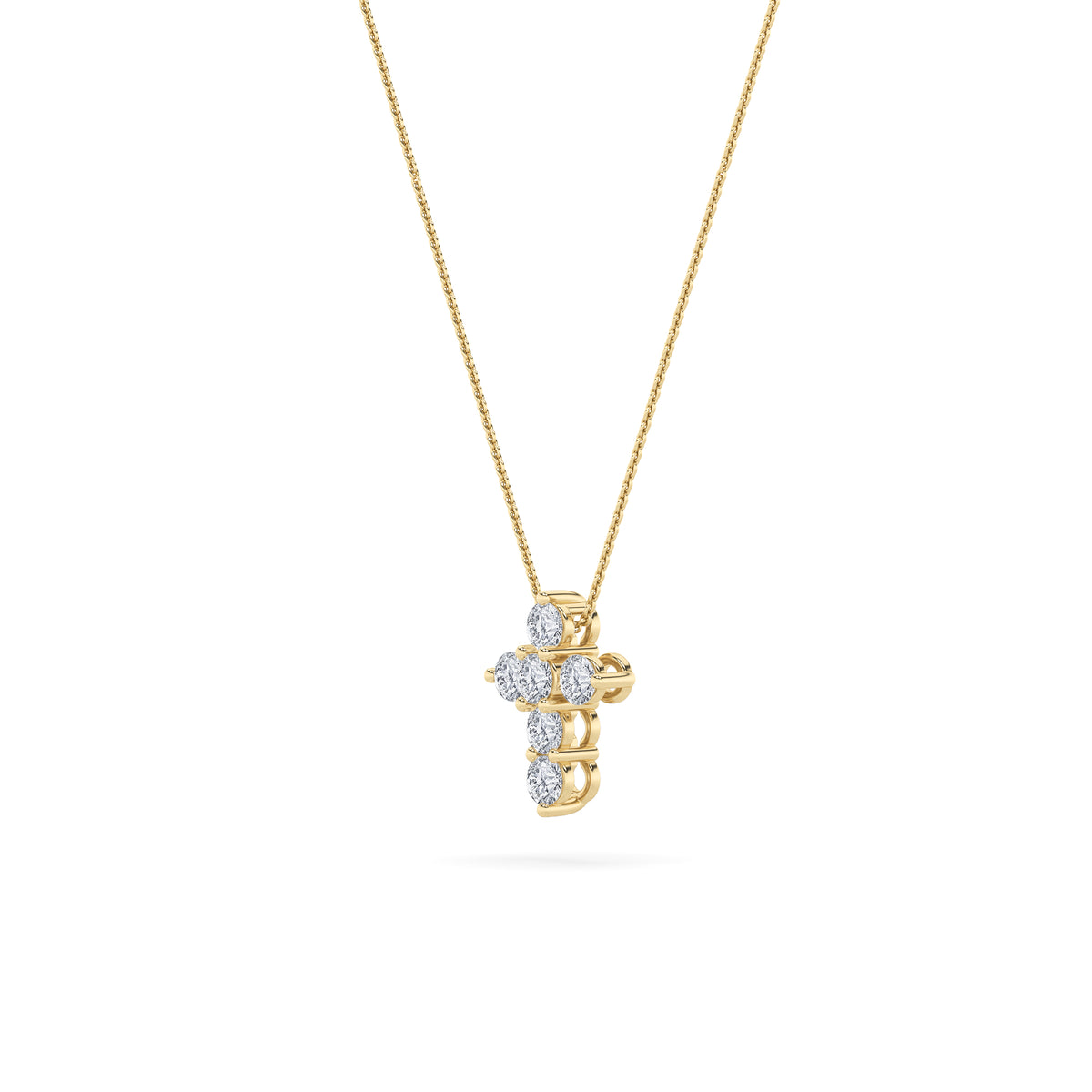 1.5Cttw Round Shaped Lab Grown Diamond (F/VS) Cross Pendant in 14K Gold