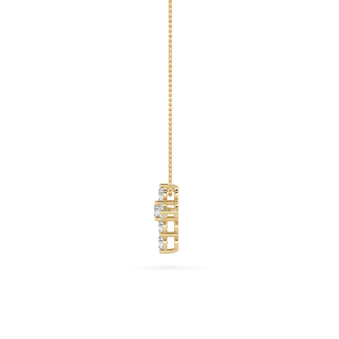 1.5Cttw Round Shaped Lab Grown Diamond (F/VS) Cross Pendant in 14K Gold
