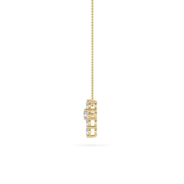 1.5Cttw Round Shaped Lab Grown Diamond (F/VS) Cross Pendant in 14K Gold