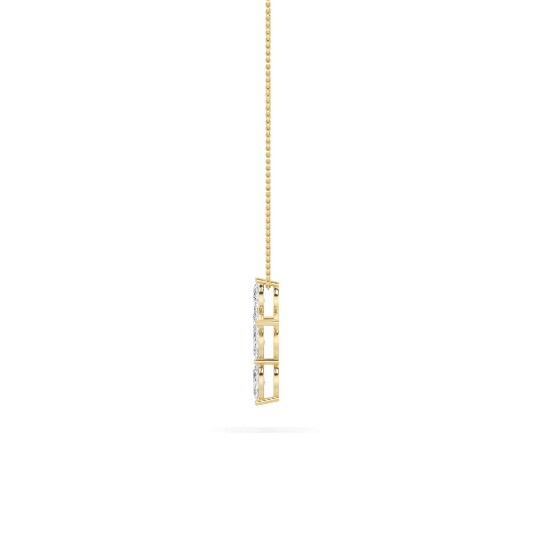 1.5Cttw Marquise Shaped Lab Grown Diamond (F/VS) Cross Pendant in 14K Gold
