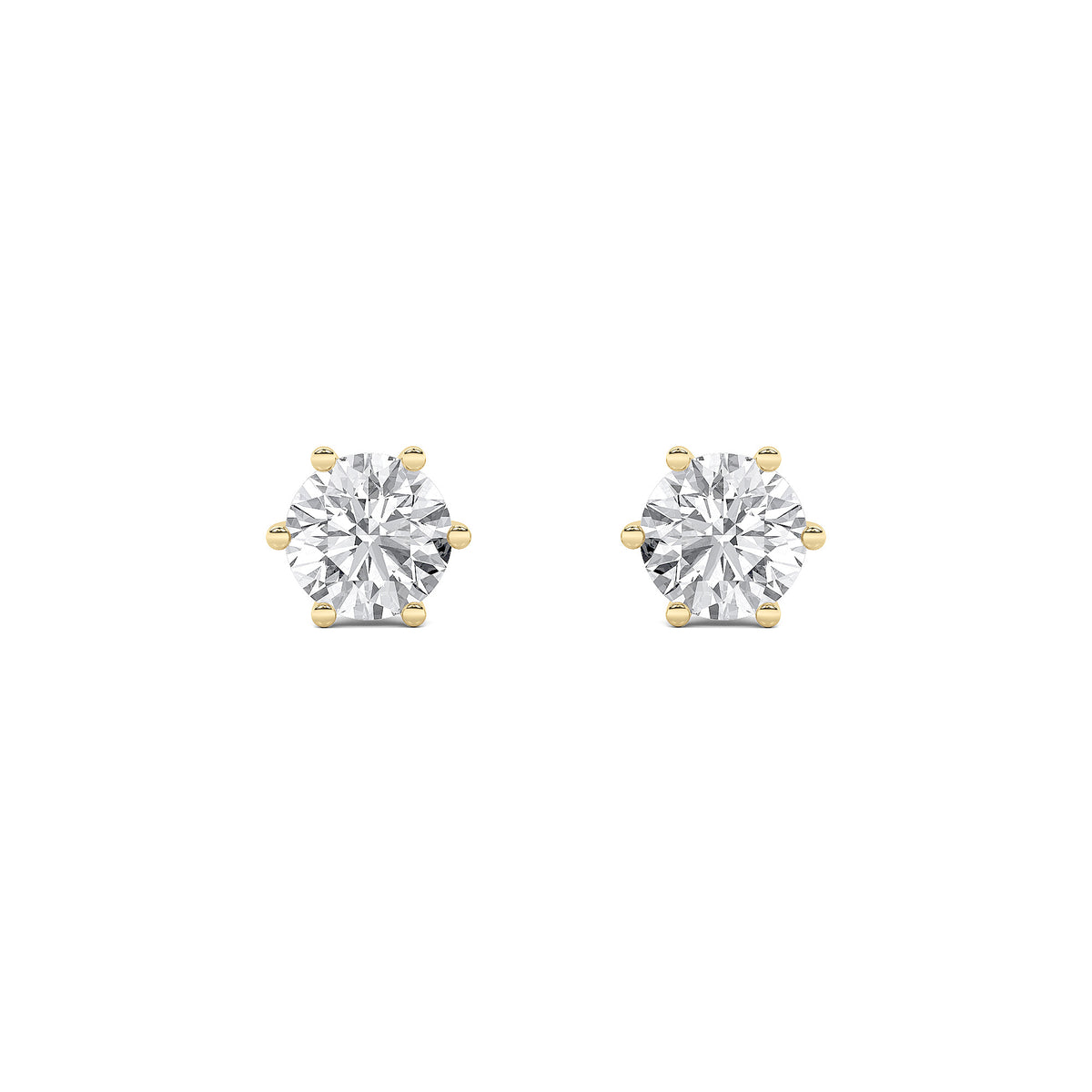 2Cttw Round Shaped Lab Grown Diamond (F/VS) TulipHead Stud Earrings in 14K Gold