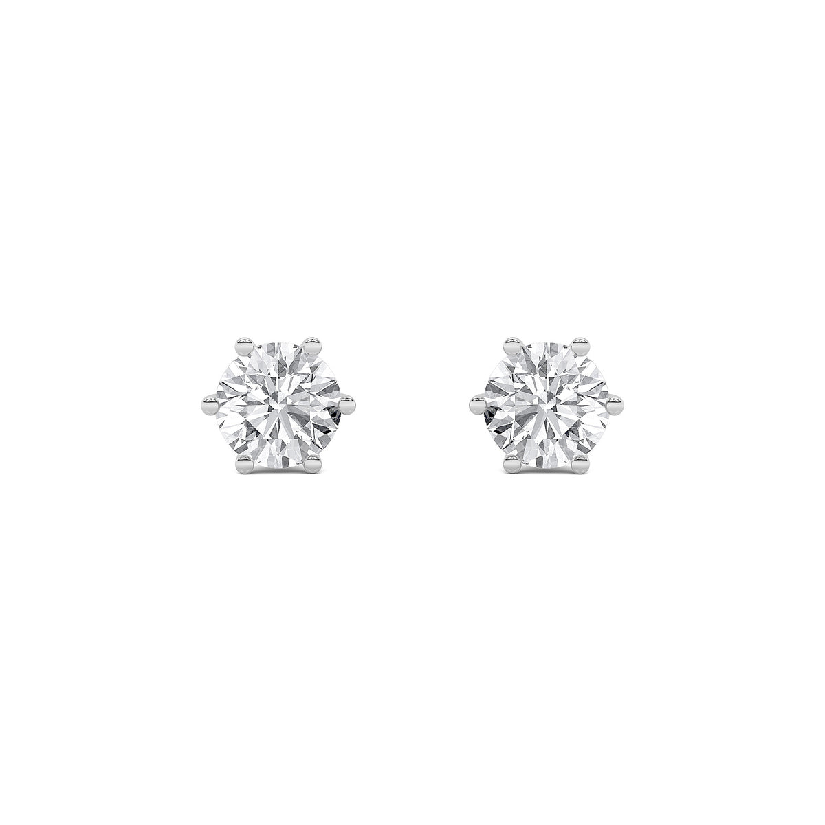 3Cttw Round Shaped Lab Grown Diamond (F/VS) TulipHead Stud Earrings in 14K Gold