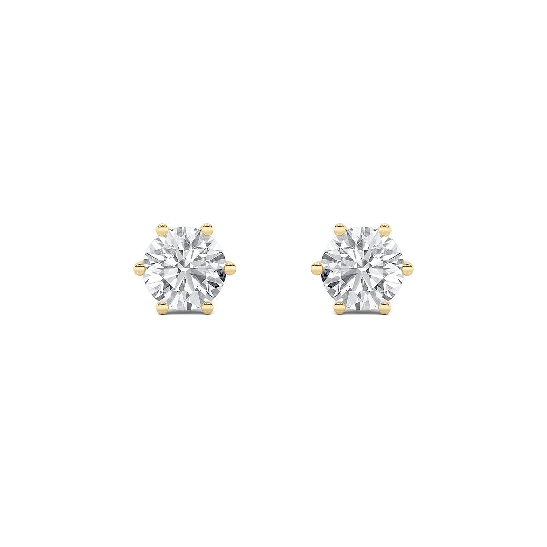 3Cttw Round Shaped Lab Grown Diamond (F/VS) TulipHead Stud Earrings in 14K Gold