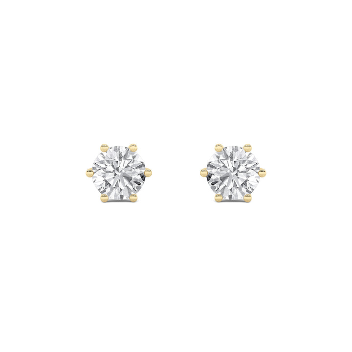 3Cttw Round Shaped Lab Grown Diamond (F/VS) TulipHead Stud Earrings in 14K Gold