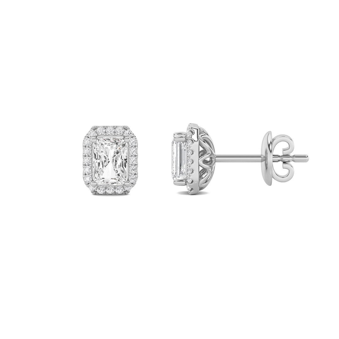 2Cttw Radiant Shaped Lab Grown Diamond (F/VS) Earrings in 14K Gold