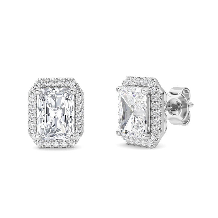 2Cttw Radiant Shaped Lab Grown Diamond (F/VS) Earrings in 14K Gold