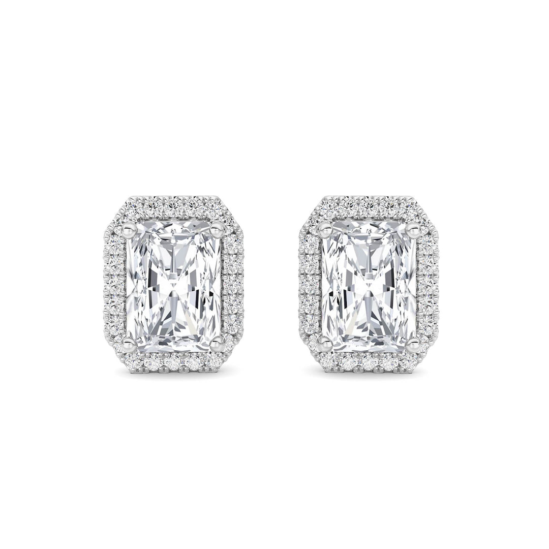 2Cttw Radiant Shaped Lab Grown Diamond (F/VS) Earrings in 14K Gold