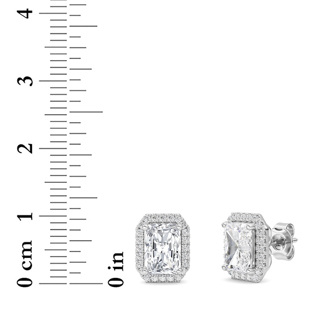 2Cttw Radiant Shaped Lab Grown Diamond (F/VS) Earrings in 14K Gold