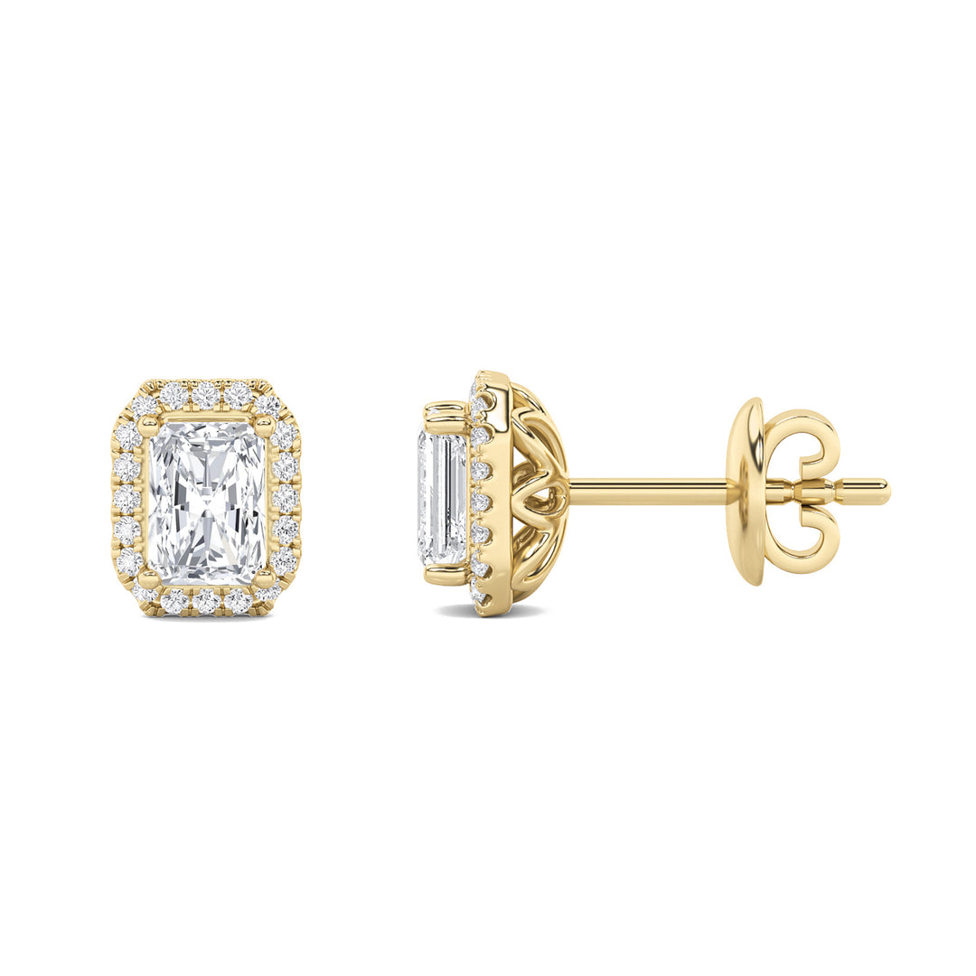 2Cttw Radiant Shaped Lab Grown Diamond (F/VS) Earrings in 14K Gold