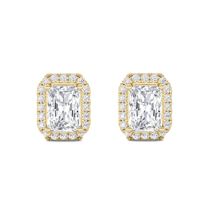 2Cttw Radiant Shaped Lab Grown Diamond (F/VS) Earrings in 14K Gold