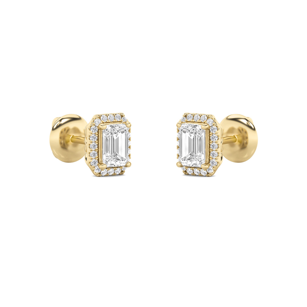 2Cttw Radiant Shaped Lab Grown Diamond (F/VS) Earrings in 14K Gold