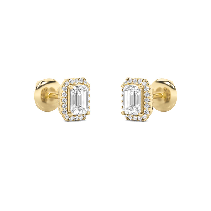 2Cttw Radiant Shaped Lab Grown Diamond (F/VS) Earrings in 14K Gold