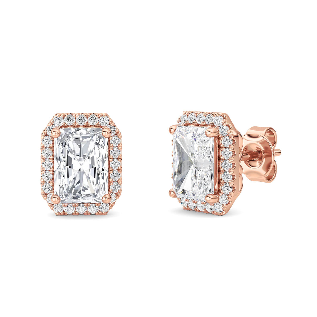 2Cttw Radiant Shaped Lab Grown Diamond (F/VS) Earrings in 14K Gold