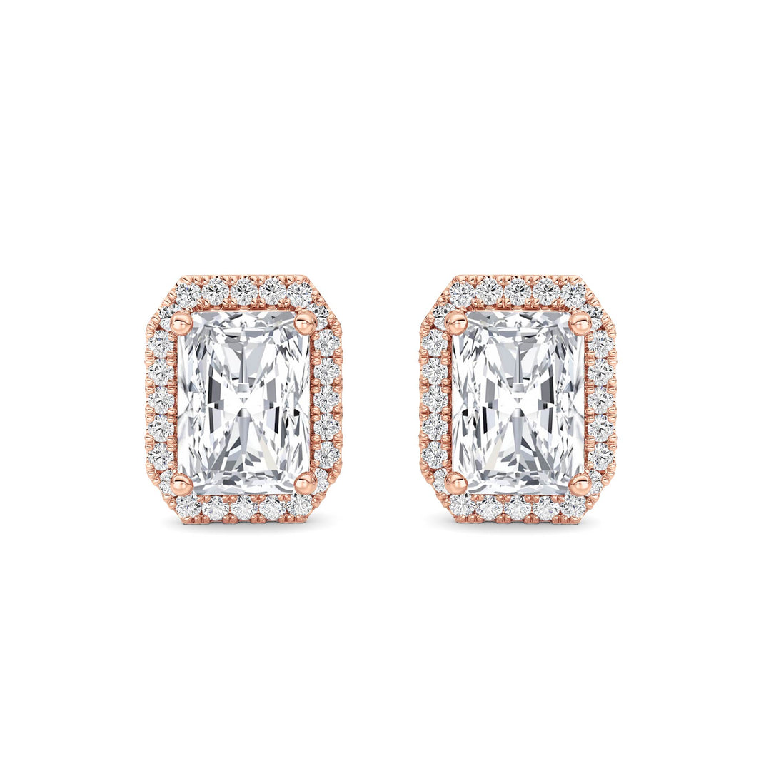 2Cttw Radiant Shaped Lab Grown Diamond (F/VS) Earrings in 14K Gold