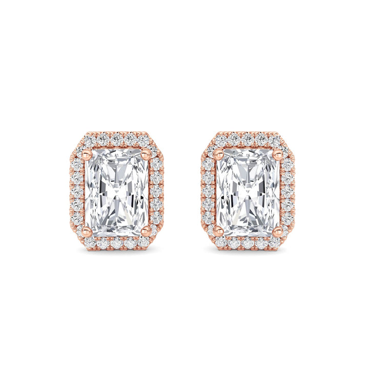 2Cttw Radiant Shaped Lab Grown Diamond (F/VS) Earrings in 14K Gold