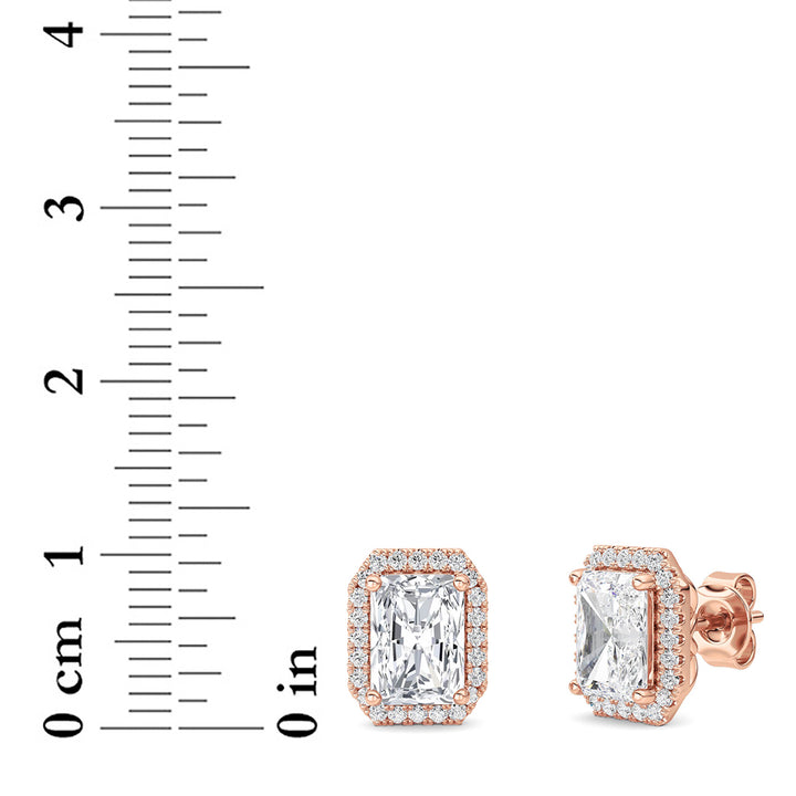 2Cttw Radiant Shaped Lab Grown Diamond (F/VS) Earrings in 14K Gold