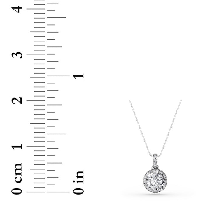 3Cttw Round Shaped Lab Grown Diamond (F/VS) Halo Pendant in 14K Gold