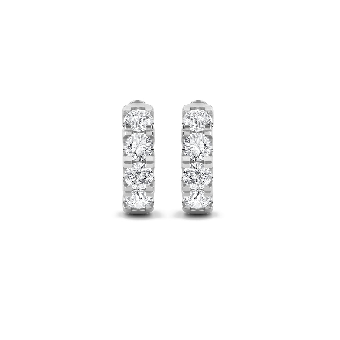3Cttw Round Shaped Lab Grown Diamond (F/VS) Hoop Earrings in 14K Gold